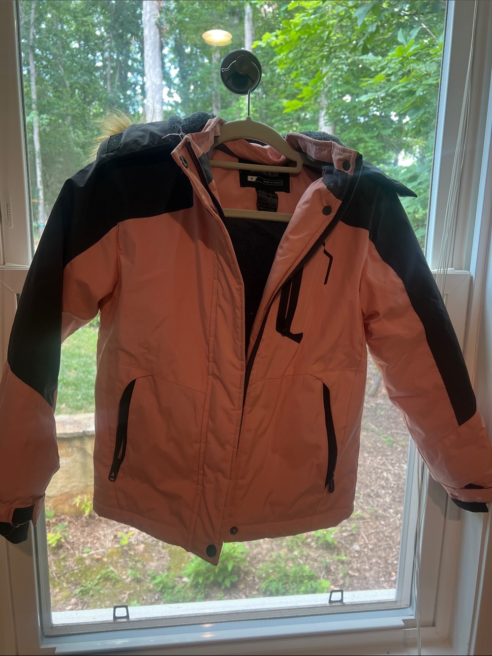 Pink and Black Insulated Ski Jacket